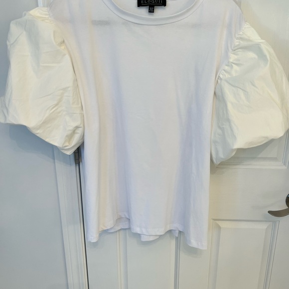 ELOQUII White Balloon Sleeve Shirt - Plus size 18/20 - Picture 2 of 5